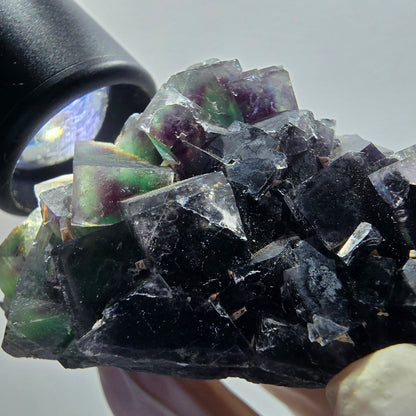 Phantom Fluorit Würfel Stufe, grün lila Okorusu, Namibia 80*48*40mm #13046