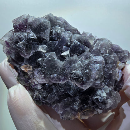 Phantom Fluorit Würfel, Quarz Stufe, grün lila Okorusu, Namibia 82*66*27mm #13048