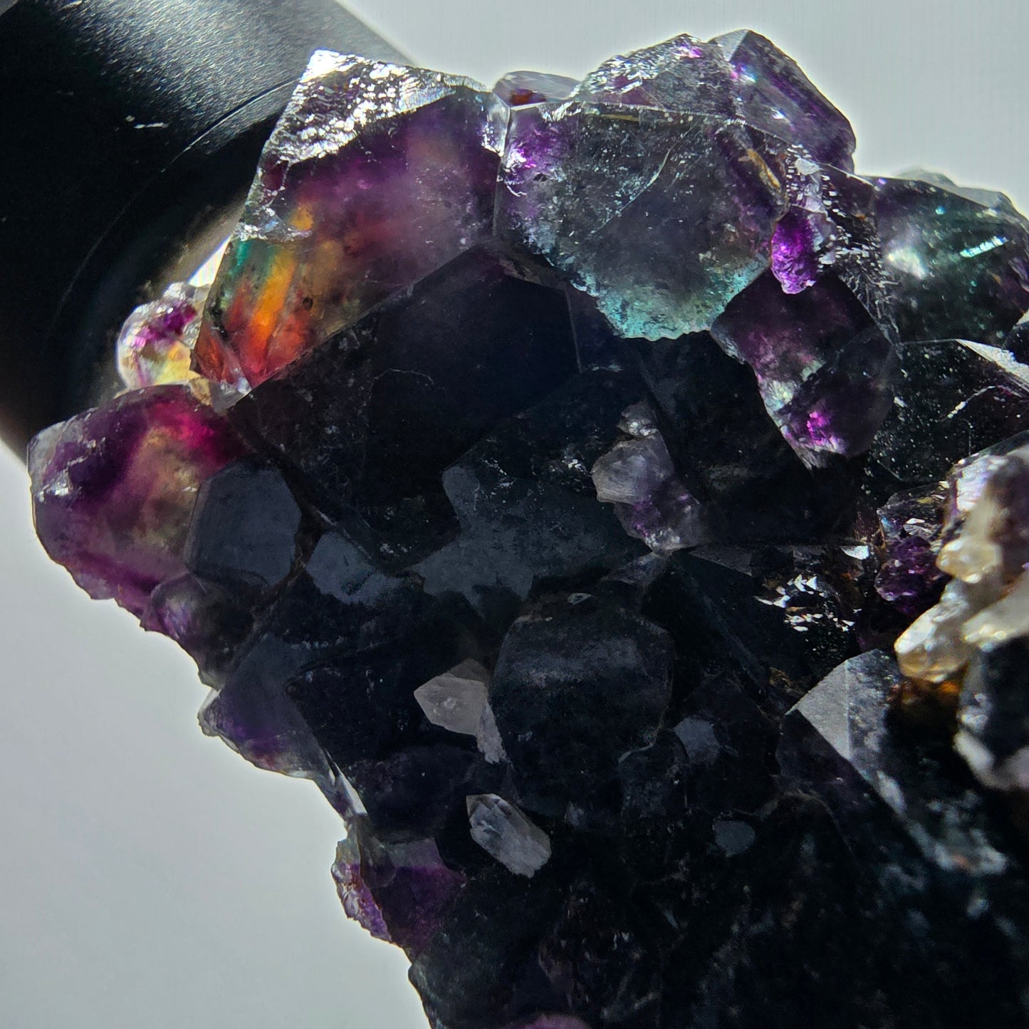 Phantom Fluorit Würfel, Quarz Stufe, grün lila Okorusu, Namibia 73*66*41mm #13050
