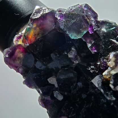 Phantom Fluorit Würfel, Quarz Stufe, grün lila Okorusu, Namibia 73*66*41mm #13050