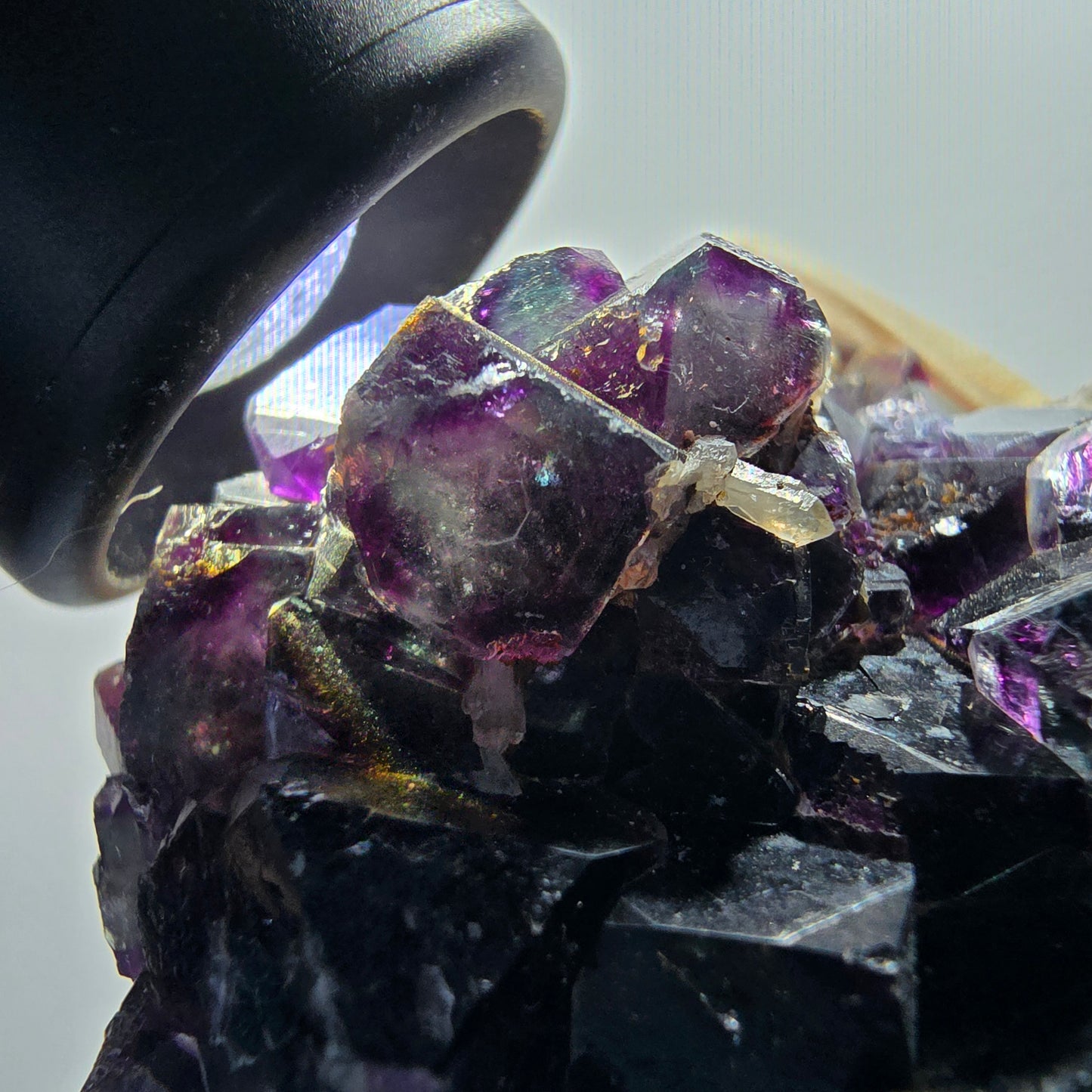 Phantom Fluorit Würfel, Quarz Stufe, grün lila Okorusu, Namibia 73*66*41mm #13050