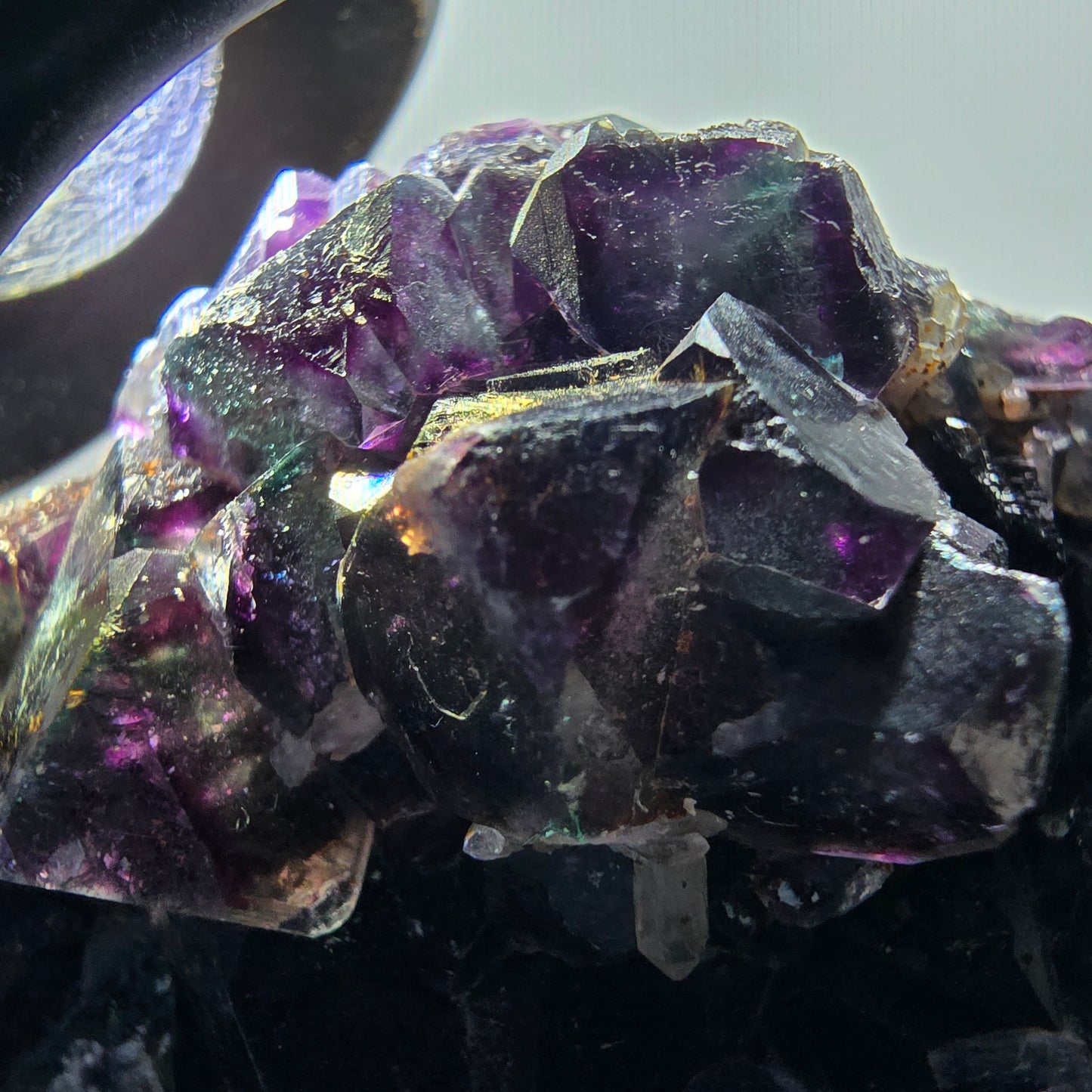 Phantom Fluorit Würfel, Quarz Stufe, grün lila Okorusu, Namibia 73*66*41mm #13050