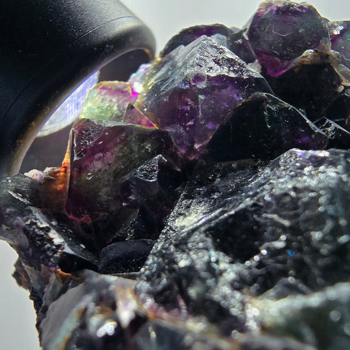 Phantom Fluorit Würfel, Quarz Stufe, grün lila Okorusu, Namibia 73*66*41mm #13050