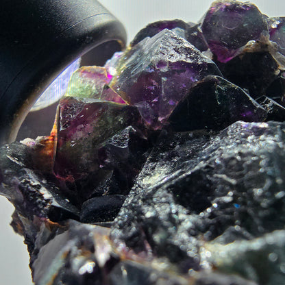 Phantom Fluorit Würfel, Quarz Stufe, grün lila Okorusu, Namibia 73*66*41mm #13050
