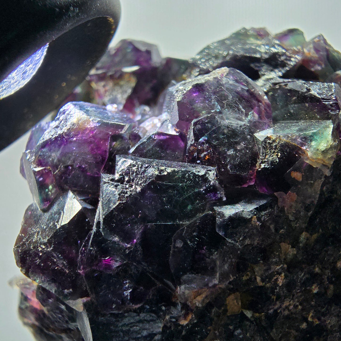 Phantom Fluorit Würfel, Quarz Stufe, grün lila Okorusu, Namibia 73*66*41mm #13050