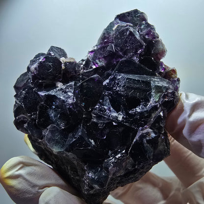 Phantom Fluorit Würfel, Quarz Stufe, grün lila Okorusu, Namibia 73*66*41mm #13050