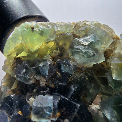 Phantom Fluorit Würfel, Quarz Stufe, grün lila Okorusu, Namibia 87*54*29mm #13052