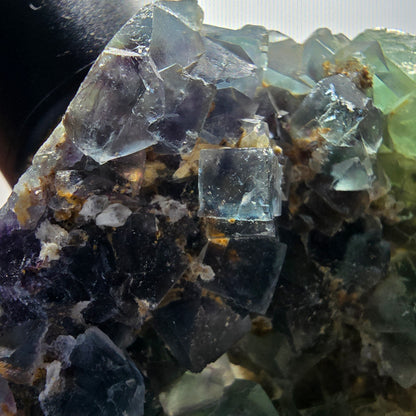 Phantom Fluorit Würfel, Quarz Stufe, grün lila Okorusu, Namibia 87*54*29mm #13052