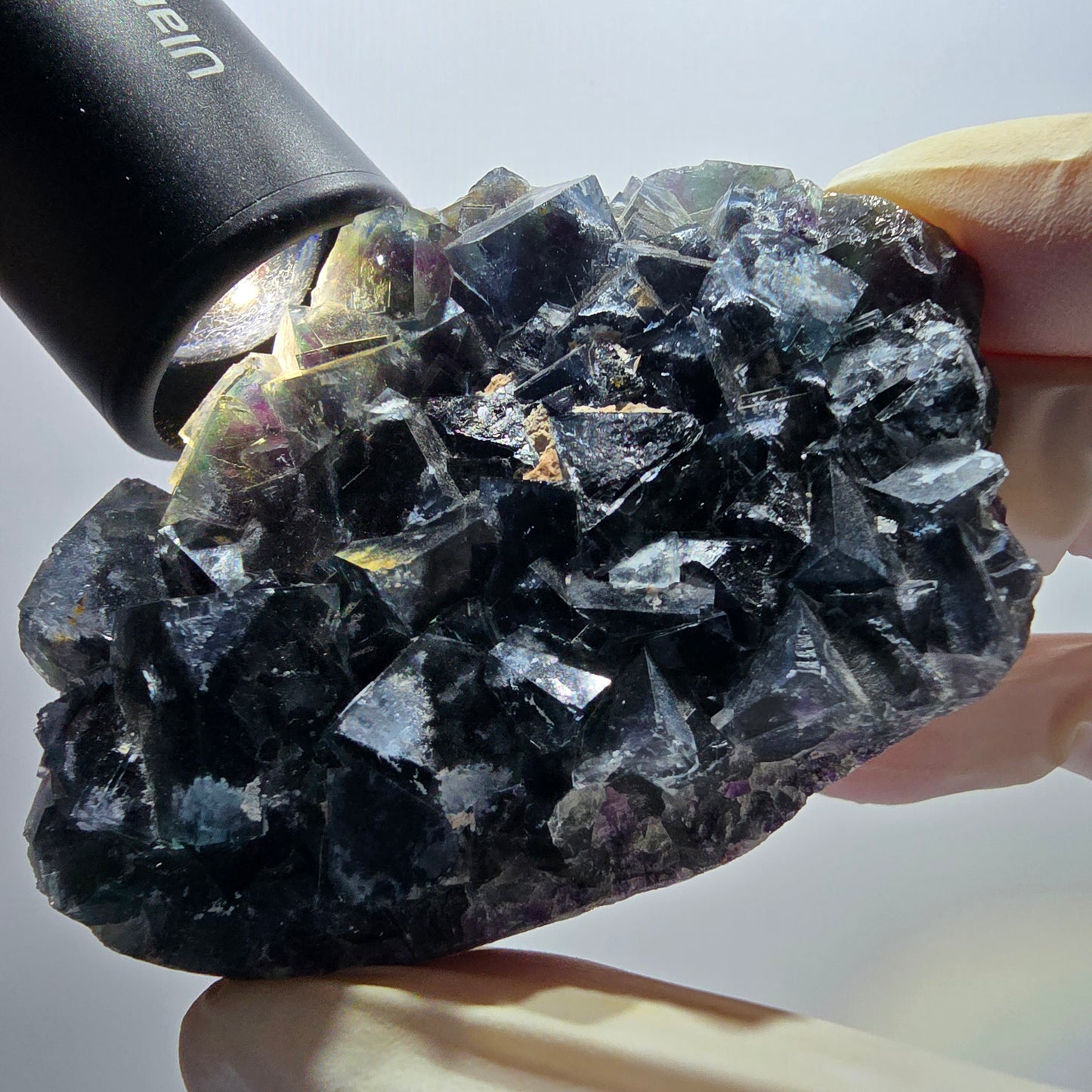 Phantom Fluorit Würfel Stufe, grün lila Okorusu, Namibia 79*55*19mm #13053