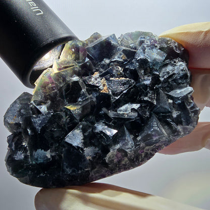 Phantom Fluorit Würfel Stufe, grün lila Okorusu, Namibia 79*55*19mm #13053