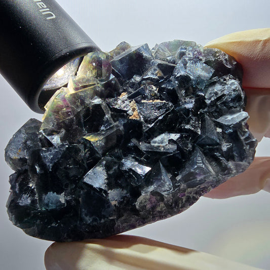 Phantom Fluorit Würfel Stufe, grün lila Okorusu, Namibia 79*55*19mm #13053