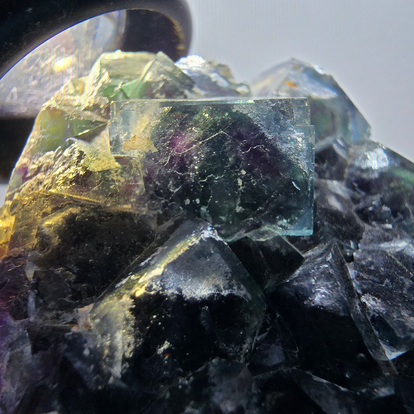 Phantom Fluorit Würfel Stufe, grün lila Okorusu, Namibia 79*55*19mm #13053