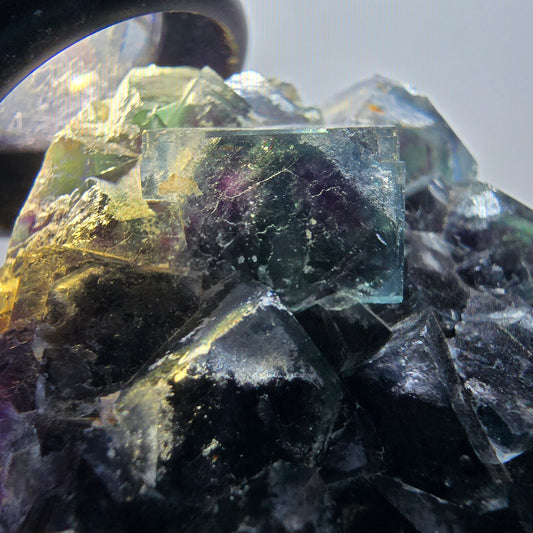 Phantom Fluorit Würfel Stufe, grün lila Okorusu, Namibia 79*55*19mm #13053