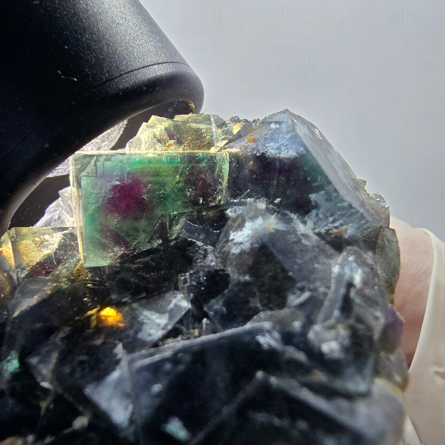 Phantom Fluorit Würfel Stufe, grün lila Okorusu, Namibia 79*55*19mm #13053