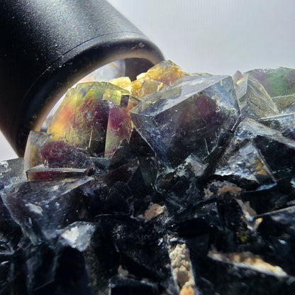 Phantom Fluorit Würfel Stufe, grün lila Okorusu, Namibia 79*55*19mm #13053