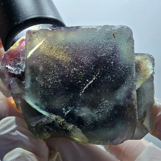 Phantom Fluorit Würfel Stufe, grün lila Okorusu, Namibia 62*58*41mm #13054