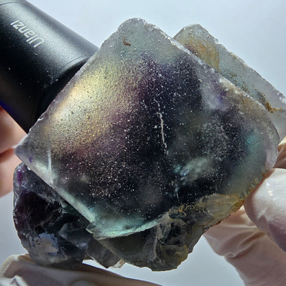 Phantom Fluorit Würfel Stufe, grün lila Okorusu, Namibia 62*58*41mm #13054