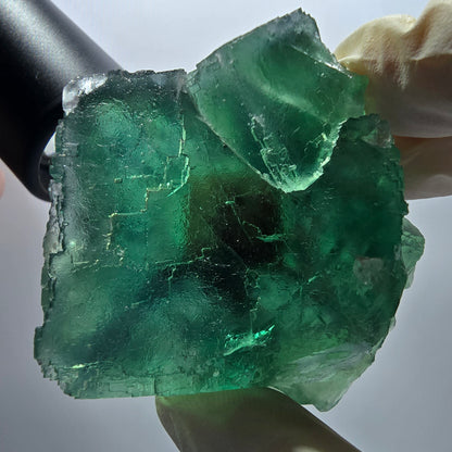 Phantom Fluorit Würfel Stufe, parkettiert, grün braun Okorusu Namibia 61*60*31mm #13055