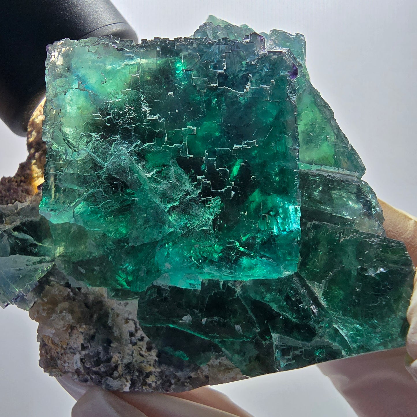 Phantom Fluorit Würfel, Quarz Stufe, parkettiert grün Okorusu Namibia 69*60*38mm #13056