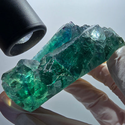 Phantom Fluorit Würfel, Quarz Stufe, parkettiert grün Okorusu Namibia 69*60*38mm #13056