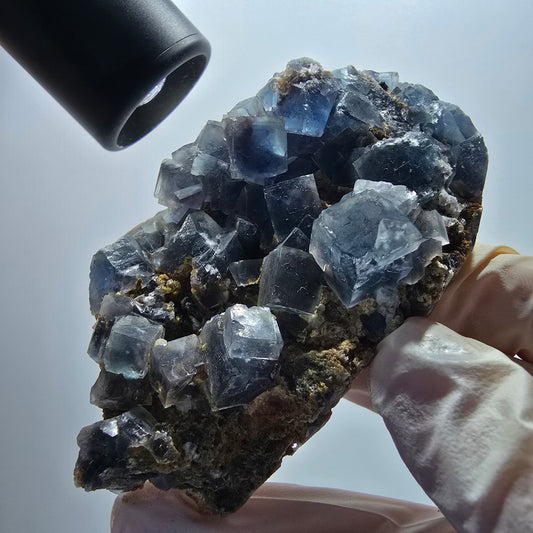 Phantom Fluorit Würfel, Quarz Stufe, grün lila Okorusu, Namibia 82*50*24mm #13057