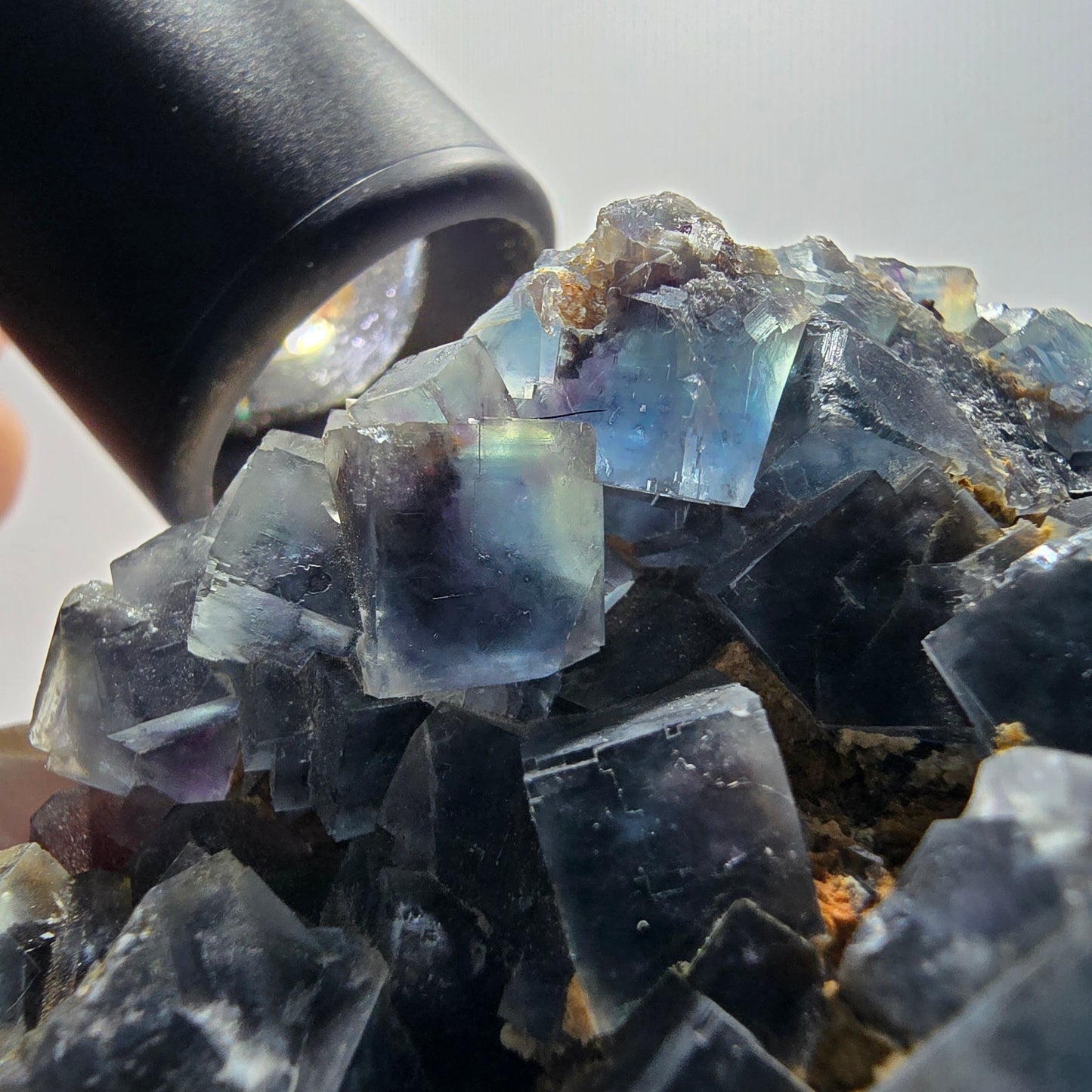 Phantom Fluorit Würfel, Quarz Stufe, grün lila Okorusu, Namibia 82*50*24mm #13057