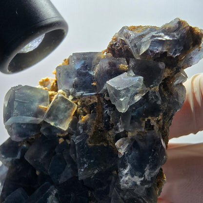 Phantom Fluorit Würfel, Quarz Stufe, grün lila Okorusu, Namibia 82*50*24mm #13057