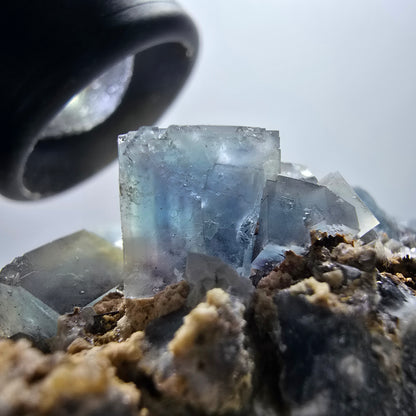 Phantom Fluorit Würfel, Quarz Stufe, grün lila Okorusu, Namibia 82*50*24mm #13057