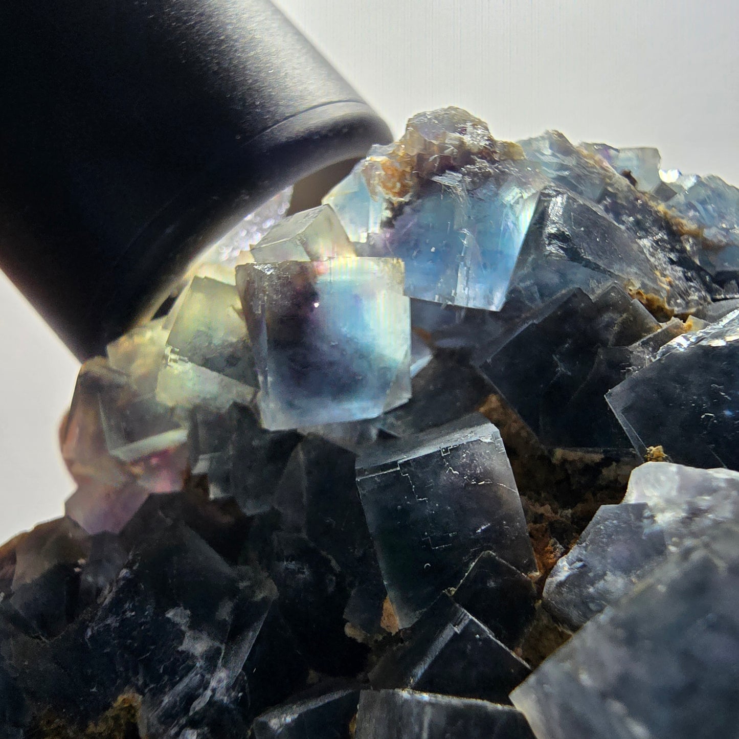 Phantom Fluorit Würfel, Quarz Stufe, grün lila Okorusu, Namibia 82*50*24mm #13057