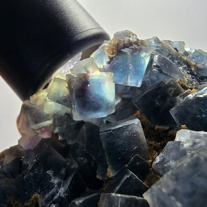 Phantom Fluorit Würfel, Quarz Stufe, grün lila Okorusu, Namibia 82*50*24mm #13057