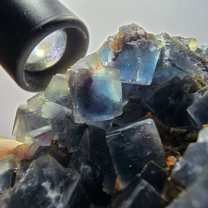 Phantom Fluorit Würfel, Quarz Stufe, grün lila Okorusu, Namibia 82*50*24mm #13057