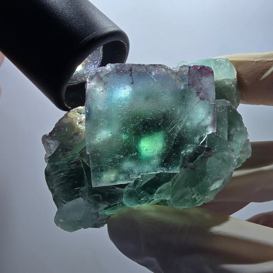 Phantom Fluorit Würfel Stufe, parkettiert grün Okorusu, Namibia 67*55*39mm #13058