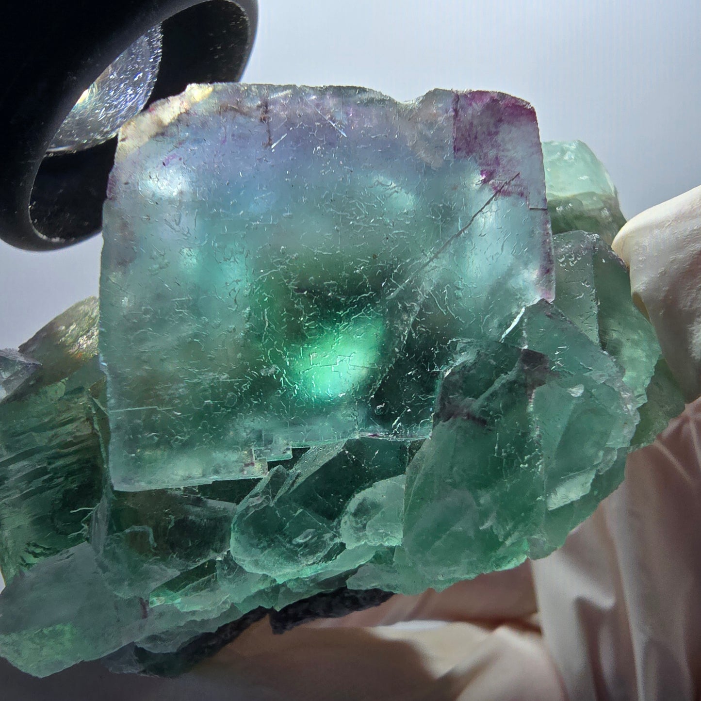 Phantom Fluorit Würfel Stufe, parkettiert grün Okorusu, Namibia 67*55*39mm #13058
