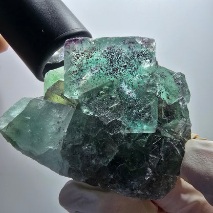 Phantom Fluorit Würfel Stufe, parkettiert grün Okorusu, Namibia 67*55*39mm #13058