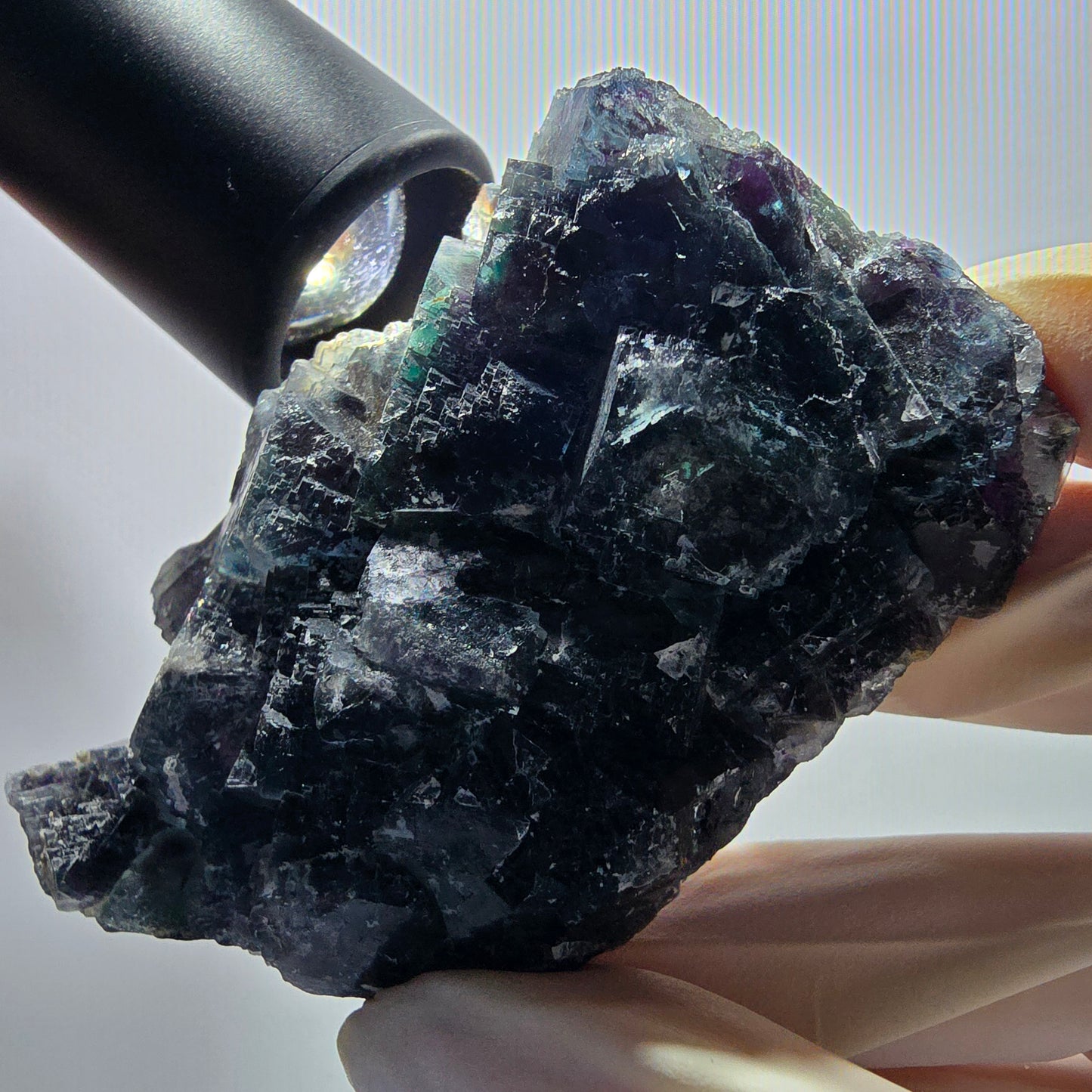 Phantom Fluorit Würfel Stufe, grün lila Okorusu, Namibia 81*48*28mm #13059