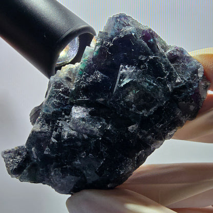 Phantom Fluorit Würfel Stufe, grün lila Okorusu, Namibia 81*48*28mm #13059