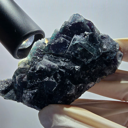 Phantom Fluorit Würfel Stufe, grün lila Okorusu, Namibia 81*48*28mm #13059