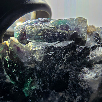 Phantom Fluorit Würfel Stufe, grün lila Okorusu, Namibia 81*48*28mm #13059