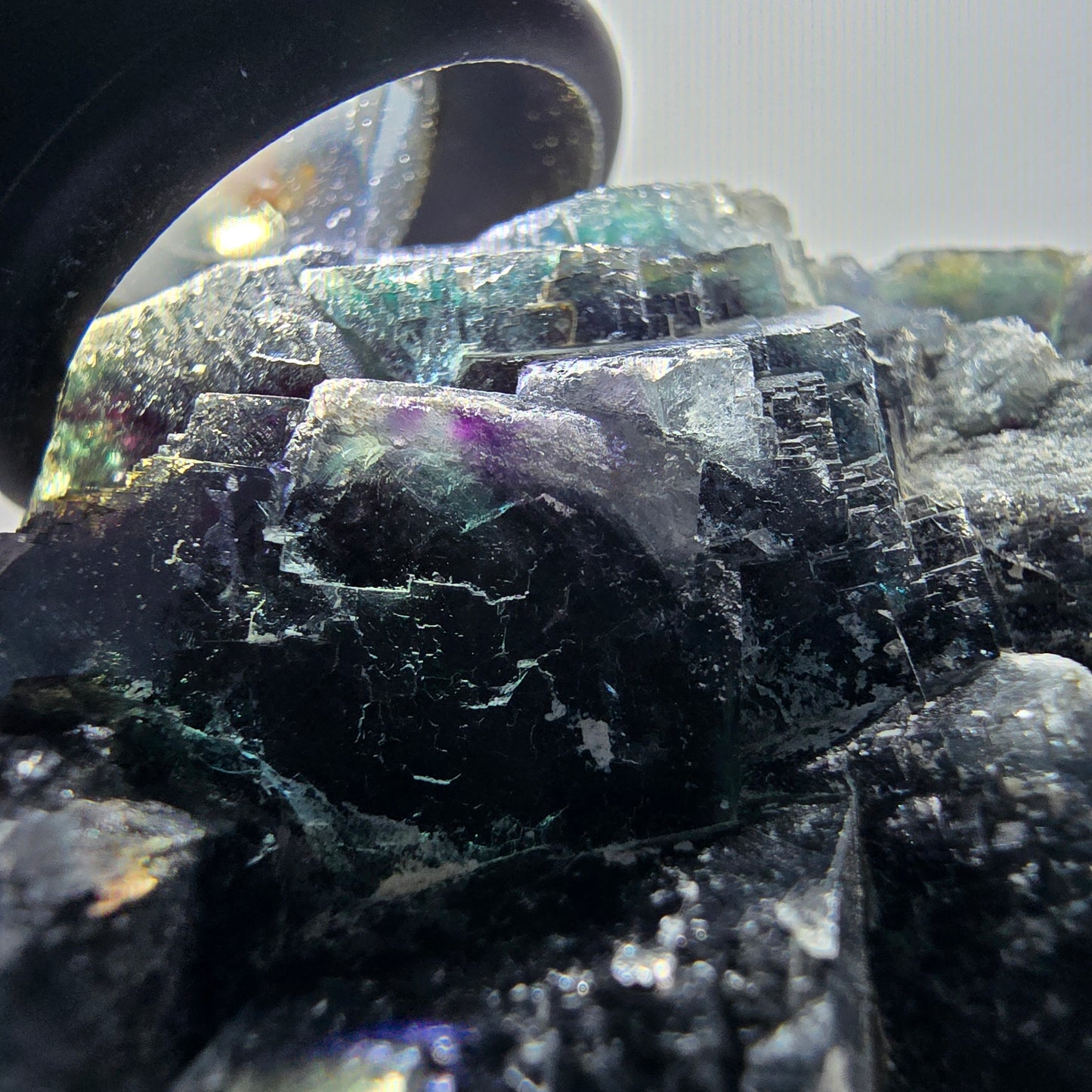 Phantom Fluorit Würfel Stufe, grün lila Okorusu, Namibia 81*48*28mm #13059