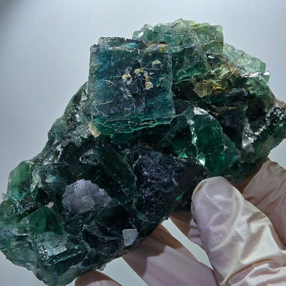 Phantom Fluorit Würfel Stufe, parkettiert grün Okorusu, Namibia 107*68*38mm #13060