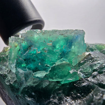 Phantom Fluorit Würfel Stufe, parkettiert grün Okorusu, Namibia 107*68*38mm #13060