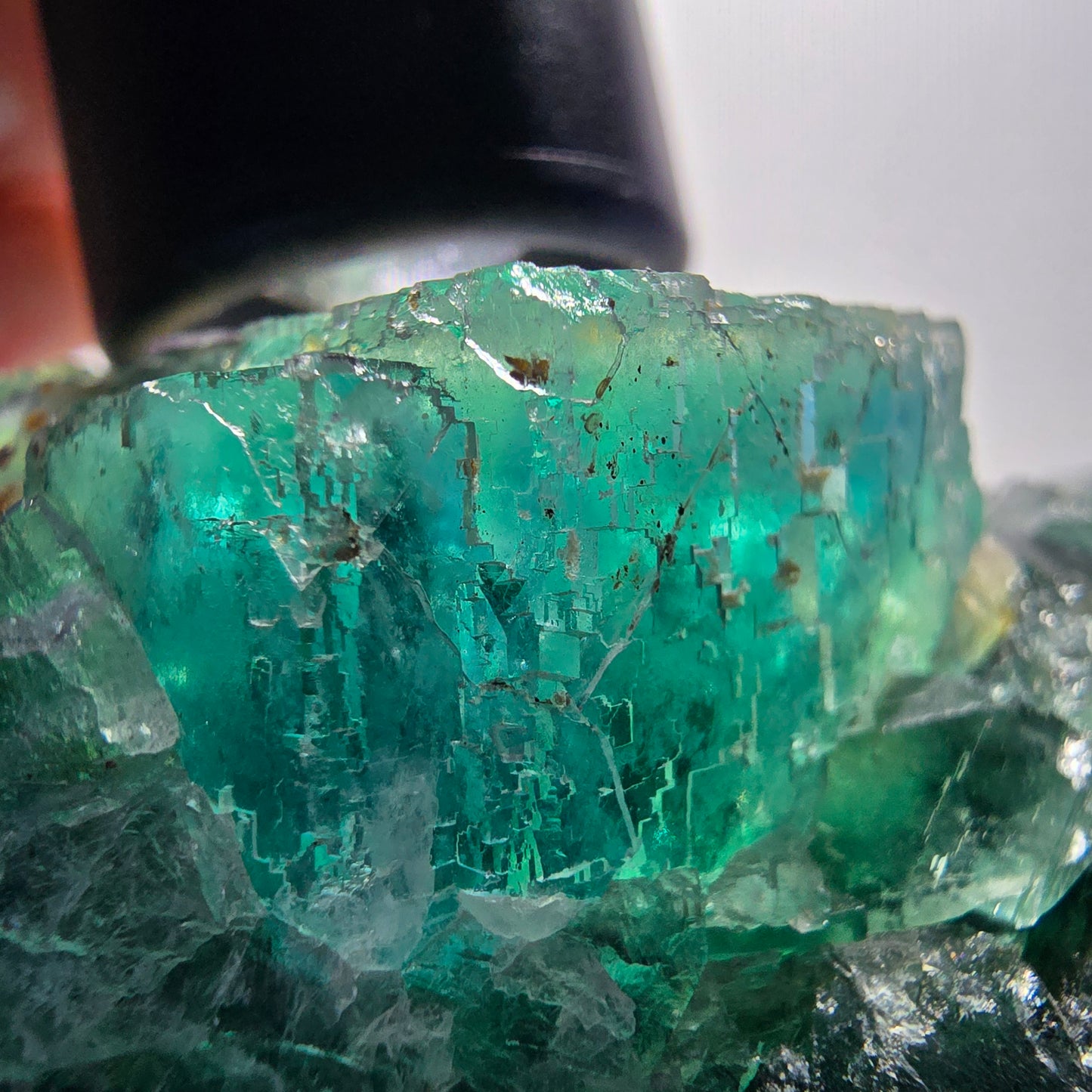 Phantom Fluorit Würfel Stufe, parkettiert grün Okorusu, Namibia 107*68*38mm #13060