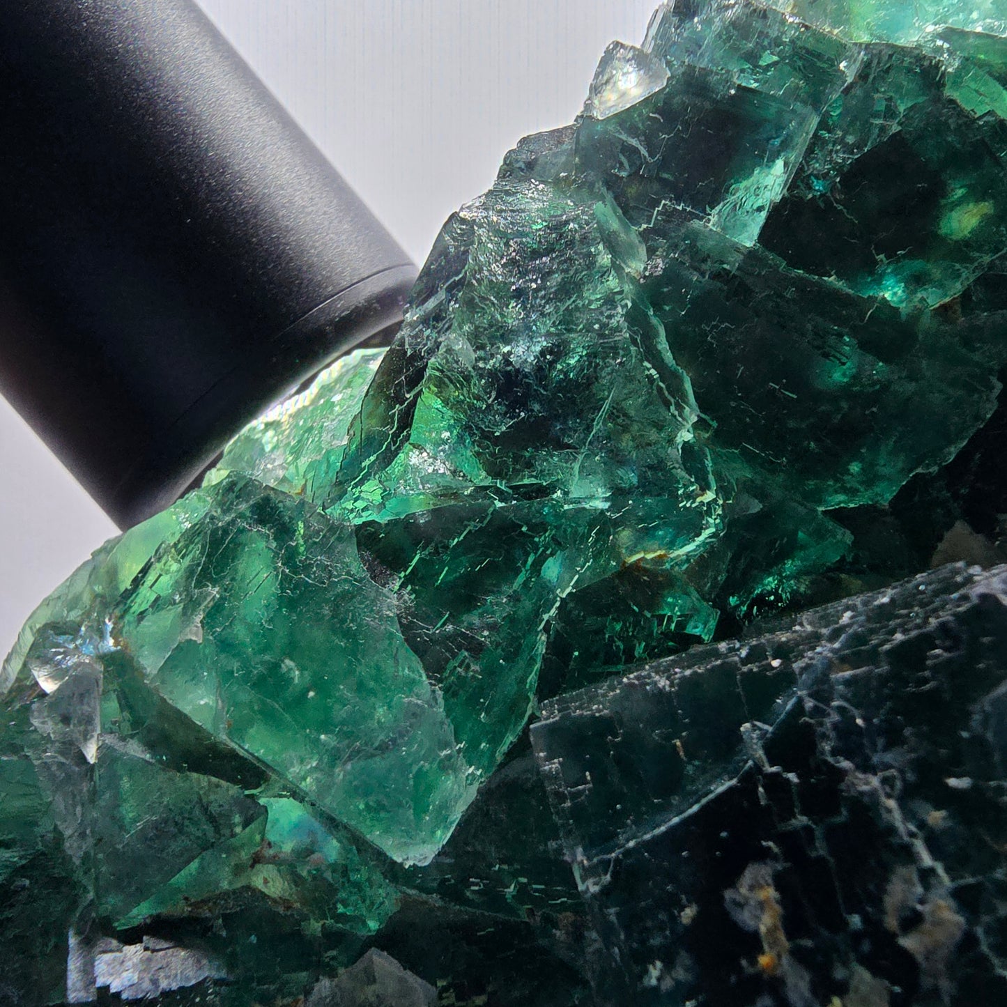 Phantom Fluorit Würfel Stufe, parkettiert grün Okorusu, Namibia 107*68*38mm #13060