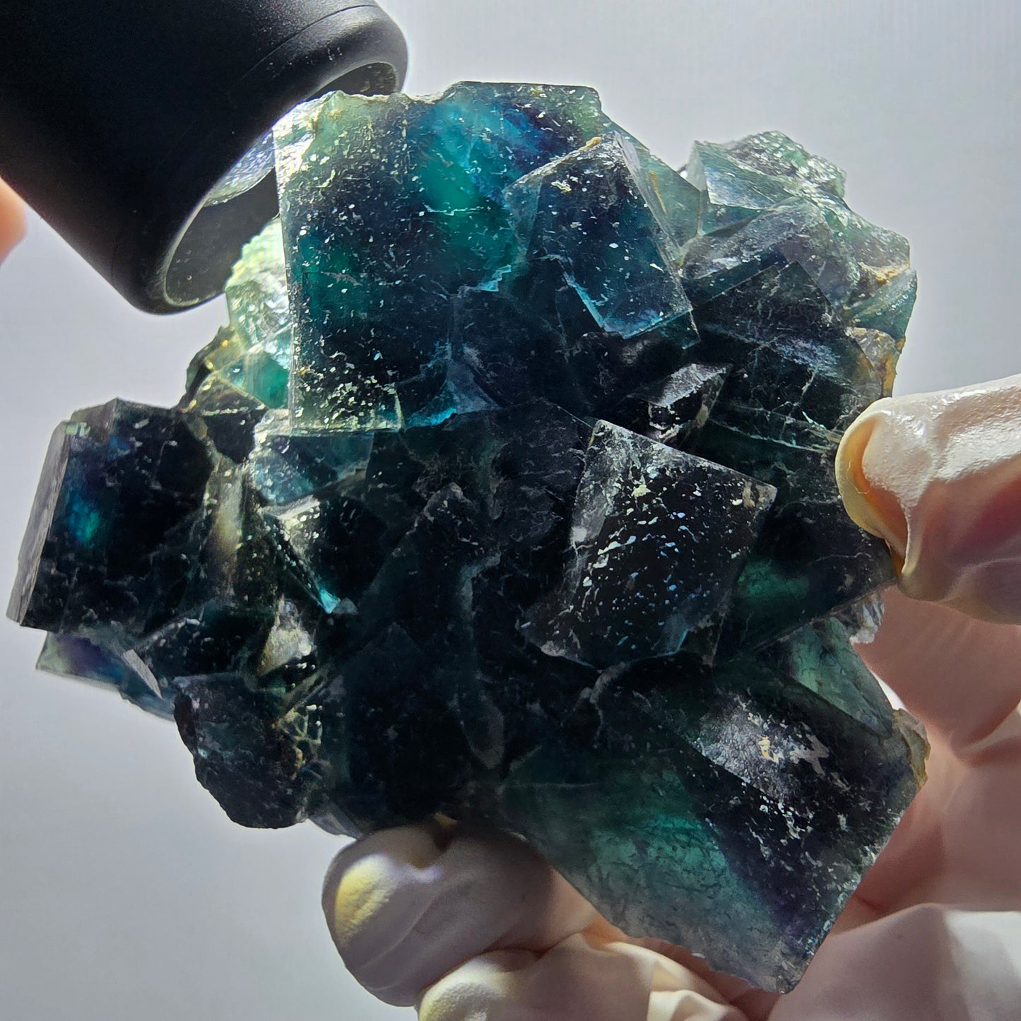 Phantom Fluorit Würfel Stufe, blau Butterfly Pocket, Okorusu, Namibia 92*76*41mm #13061