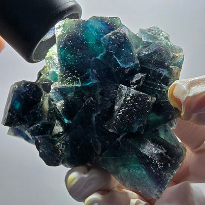 Phantom Fluorit Würfel Stufe, blau Butterfly Pocket, Okorusu, Namibia 92*76*41mm #13061