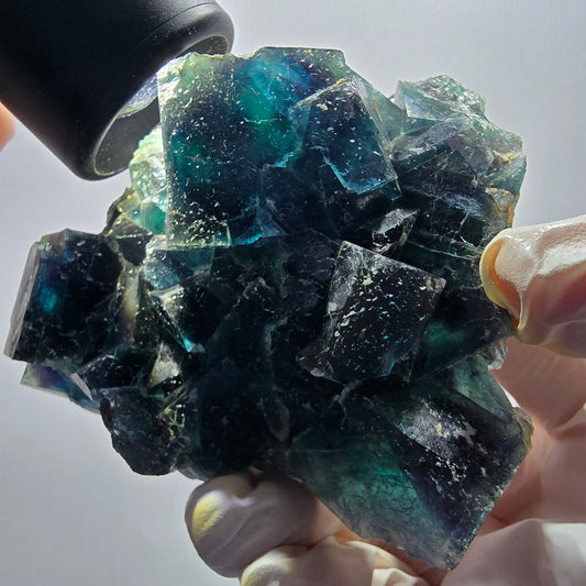 Phantom Fluorit Würfel Stufe, blau Butterfly Pocket, Okorusu, Namibia 92*76*41mm #13061