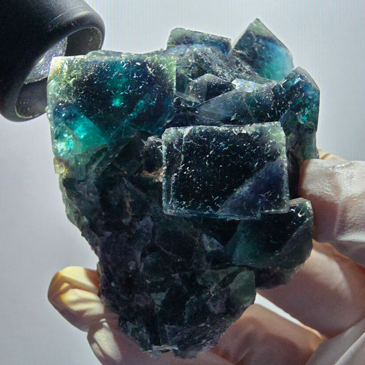 Phantom Fluorit Würfel Stufe, blau Butterfly Pocket, Okorusu, Namibia 92*76*41mm #13061