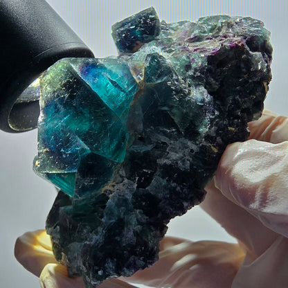 Phantom Fluorit Würfel Stufe, blau Butterfly Pocket, Okorusu, Namibia 92*76*41mm #13061