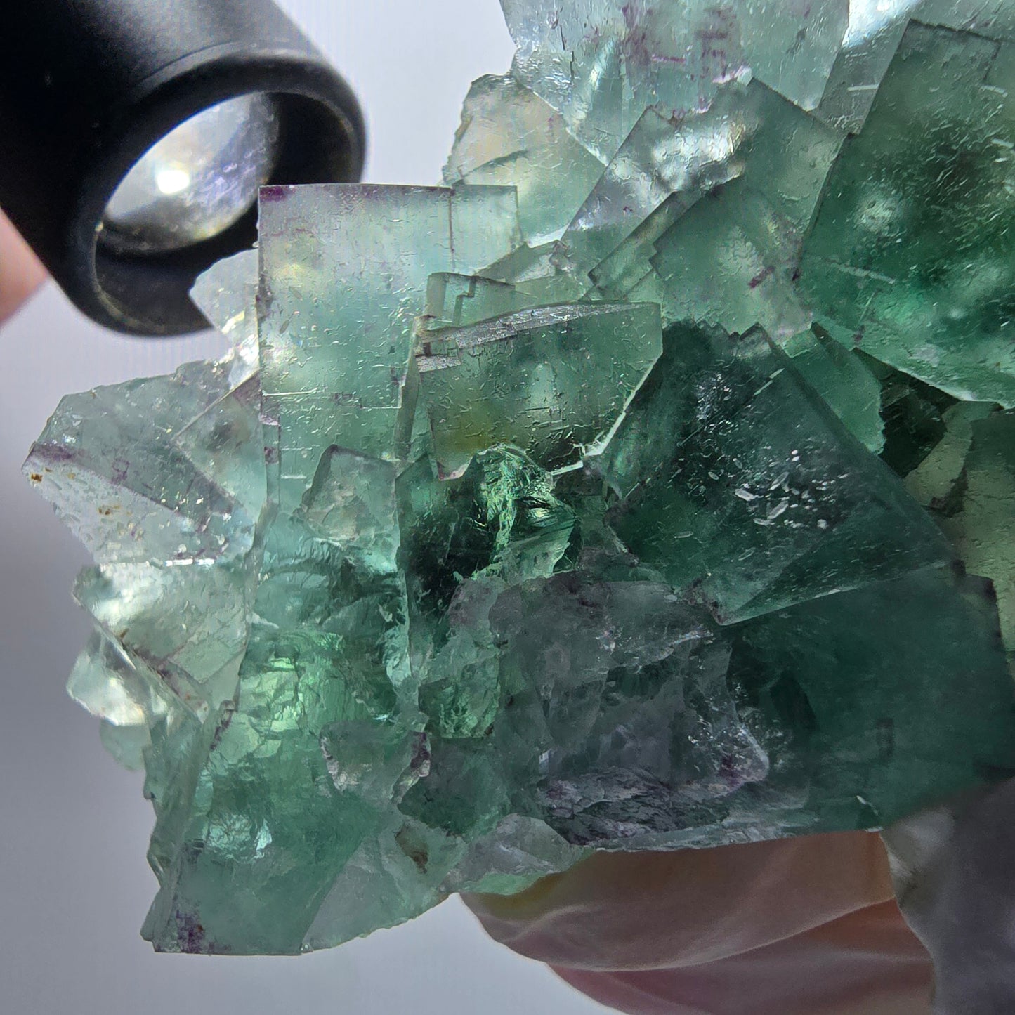 Phantom Fluorit Würfel Stufe, parkettiert grün Okorusu, Namibia 85*54*33mm #13062