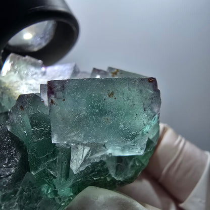 Phantom Fluorit Würfel Stufe, parkettiert grün Okorusu, Namibia 85*54*33mm #13062